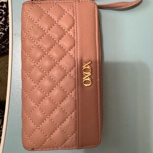 XOXO Quilted Blush Wallet with Gold Accents